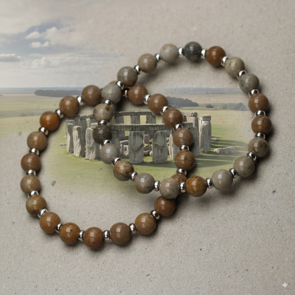 Sarsen Power Bracelet With Sterling Silver & Stonehenge Sarsen Stone