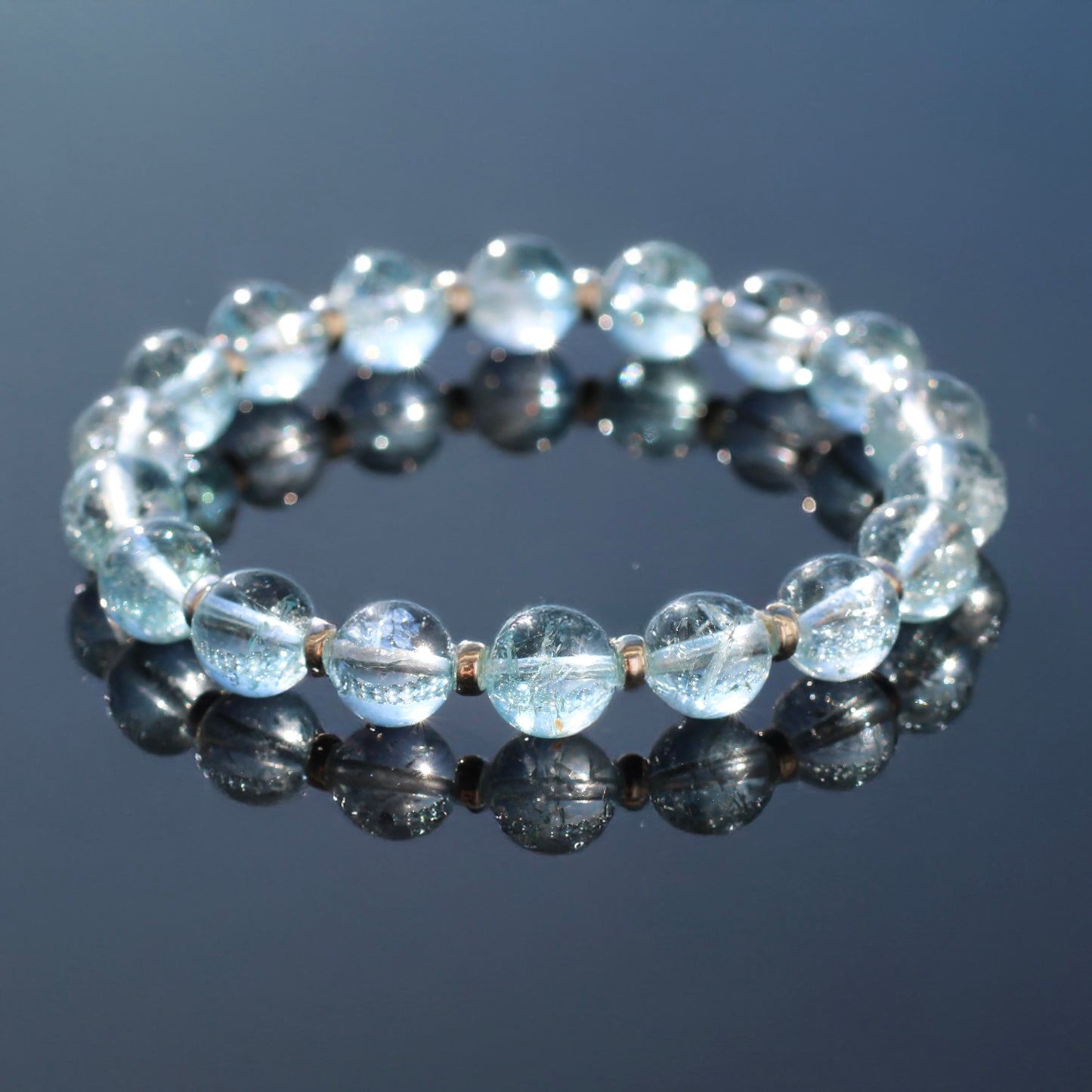 Sky Blue Topaz Power Bracelet With Sterling Silver & Topaz Crystal