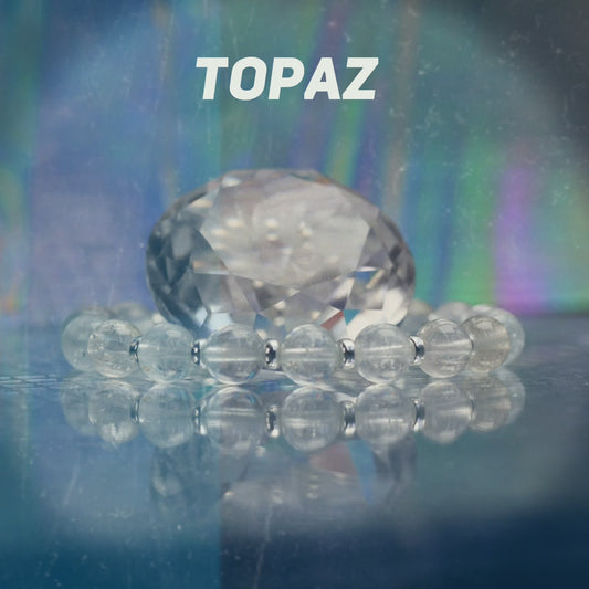 Topaz Power Bracelet With Sterling Silver & Rough Topaz Crystal